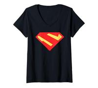 Donna Superman Shield 2023 Maglietta con Collo a V