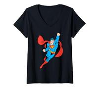 Donna Superman Solo Flight Maglietta con Collo a V
