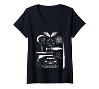 Donna Supernatural Icons Maglietta con Collo a V