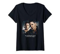 Donna Supernatural Sam Dean Hunting Maglietta con Collo a V
