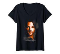 Donna Supernatural Sam Winchester Portrait Maglietta con Collo a V