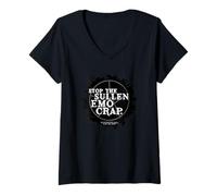 Donna Supernatural Stop The Sullen Emo Maglietta con Collo a V