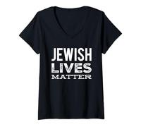 Donna Support Jewish Lives Matter PRO Jewish Pride Stop Jewish Hate Maglietta con Collo a V