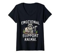Donna Supporto emotivo Animale Procione Opossum Skunk Critters Maglietta con Collo a V