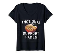 Donna Supporto emotivo Ramen Funny Japanese Food Noodle Soup Maglietta con Collo a V