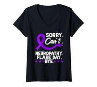 Donna Supporto per la consapevolezza della neuropatia Mi dispiace non può guerriero neuropatico Maglietta con Collo a V