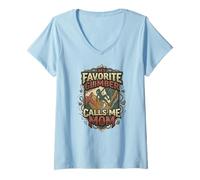 Donna Supporto per la Mamma di Rock Climbing Mountain Climber Maglietta con Collo a V