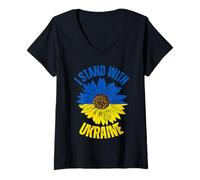 Donna Supporto Ucraina I Stand Con Ucraina Bandiera Ucraina Slava Ucraina Maglietta con Collo a V