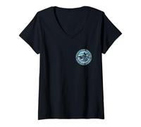 Donna Surf City a 2 lati USA, Huntington Beach, California Surf Maglietta con Collo a V