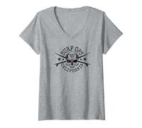 Donna Surf Ops California Roundel Maglietta con Collo a V