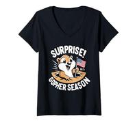 Donna Surprise It's Gopher Season - Trappola da Caccia Maglietta con Collo a V