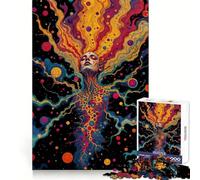 Donna surreale psichedelica nel cosmo, puzzle da 1000 pezzi per adolescenti, gioco di allenamento mentale, gioco di gruppo, taglio di precisione, regalo per festival 50x75cm