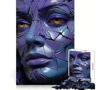 Donna surreale viola, puzzle da 1000 pezzi per adolescenti, stimola la memoria, rilassante, divertente, con un design accattivante e una piacevole sorpresa 38x26cm