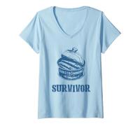 Donna Surströmming Survivor Sweden, Pesce dall'odore Estremo Maglietta con Collo a V