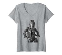 Donna Suzi Quatro Can The Can Singer di Allan Ballard Maglietta con Collo a V