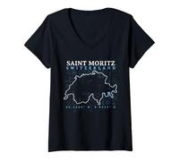 Donna Svizzera Saint Moritz Maglietta con Collo a V