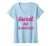 Donna Sweet as 3.14159265 Pi Day - Divertente design per amanti della matematica Maglietta con Collo a V