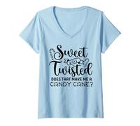 Donna Sweet But Twisted Does That Make Me A Candy Cane Scherzo Divertente Maglietta con Collo a V