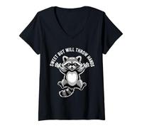 Donna Sweet But Will Throw Hands Attitude Personality Sassy - Maglietta con Collo a V