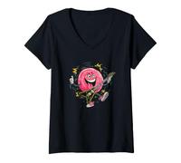 Donna Sweet Candy - Costume per Bambini e Bambine con Chitarra elettrica Maglietta con Collo a V