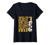 Donna Sweet Dreams of Fleece, grazioso filatore a mano Maglietta con Collo a V