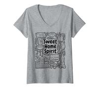 Donna Sweet Home Spirit - Alabama Pride Maglietta con Collo a V