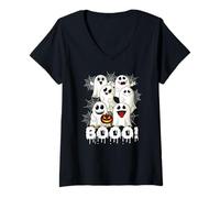 Donna Sweet Spirit Halloween Creepy Ghost & Ghosts Outfit Maglietta con Collo a V