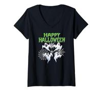 Donna Sweet Spirit Halloween Creepy Ghost & Ghosts Outfit Maglietta con Collo a V