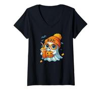 Donna Sweet Spirit Halloween Creepy Ghost & Ghosts Outfit Maglietta con Collo a V