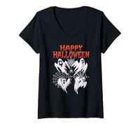 Donna Sweet Spirit Halloween Creepy Ghost & Ghosts Outfit Maglietta con Collo a V