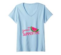 Donna Sweet SummerTime Summer Time Funny Anguria Maglietta con Collo a V
