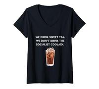 Donna Sweet Tea Patriot: non bere il socialista CoolAid Kool-Aid Maglietta con Collo a V