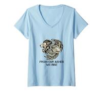 Donna Symbol of Strength And Courage Tee Maglietta con Collo a V