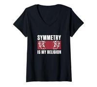 Donna Symmetry Is My Religion Body Piercing Professionale Piercers Maglietta con Collo a V