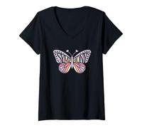 Donna Symphony Butterfly - Personalizzato Carino Nome Word Art Maglietta con Collo a V