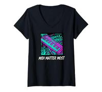 Donna Synthesizer Electronic Music Producer Midi Matter Most Maglietta con Collo a V