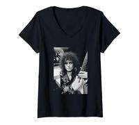 Donna T Rex Marc Bolan sul palco per Rock On con 45 Programma televisivo 1975 Maglietta con Collo a V