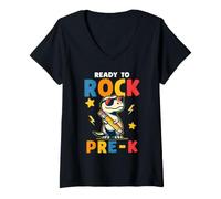 Donna T-Rex Pre-K Ragazzi Ragazze Bambini Divertente Pre-K Maglietta con Collo a V