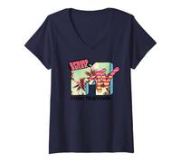 Donna T-Shirt a Maniche Lunghe con Logo MTV Classic Spring Break Maglietta con Collo a V