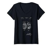 Donna T-Shirt brevettata Jacques Cousteau Scuba Diving Unit Maglietta con Collo a V