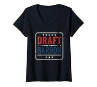 Donna T-Shirt con Bandiera Americana Draft Barron da Uomo Maglietta con Collo a V