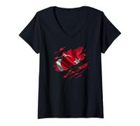 Donna T-shirt con bandiera turca, regalo di viaggio souvenir Maglietta con Collo a V