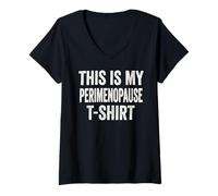 Donna T-Shirt con Scritta This Is My Perimenopause Statement Humoris Maglietta con Collo a V