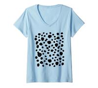 Donna T-shirt con stampa dalmata con motivo dolcetto o scherzetto animale della giungla Maglietta con Collo a V
