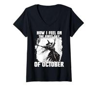 Donna T-Shirt da Donna delle Streghe | Strega Che Dice | Costume Maglietta con Collo a V