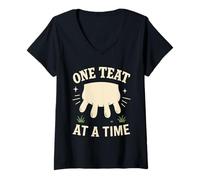 Donna T-shirt Dairy Farmer Pride Udder Humor Country Milk Life Maglietta con Collo a V