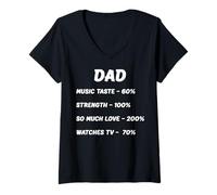 Donna T-shirt divertente da uomo con etichetta nutrizionale per la festa del papà Maglietta con Collo a V
