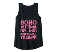 Donna T-Shirt Divertenti Palestra Donna - vittima Personal Trainer Canotta
