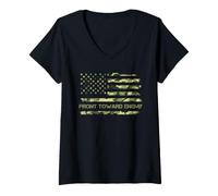 Donna T-Shirt Front Toward Enemy, Fronte Militare Verso Il Nemico Maglietta con Collo a V