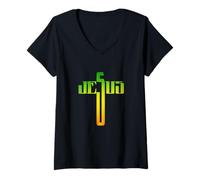 Donna T-Shirt Gesù è la mia Maglietta da Supereroe Maglietta con Collo a V